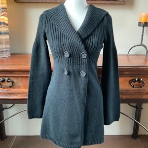 Take Out Double Breasted Hooded Sweater. Black. Size S.